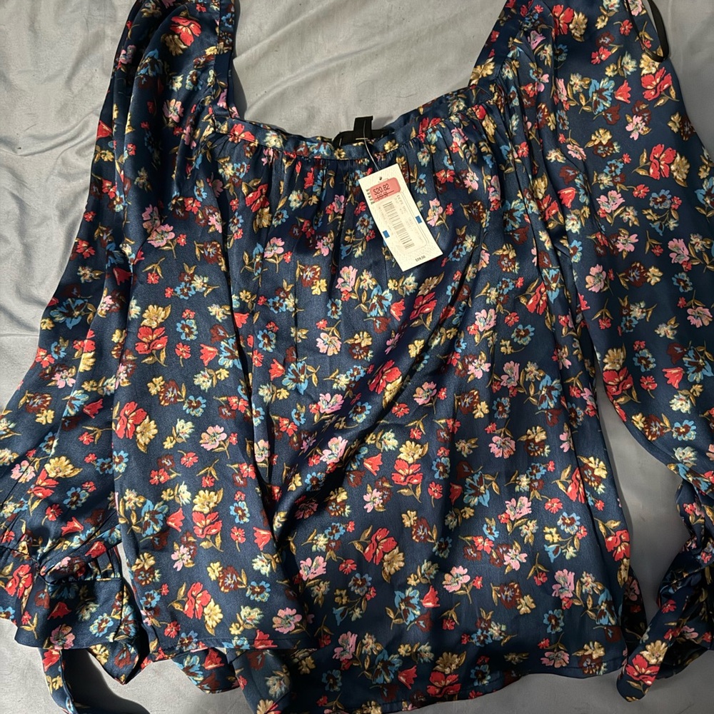 Jessica Simpson Navy Floral Blouse